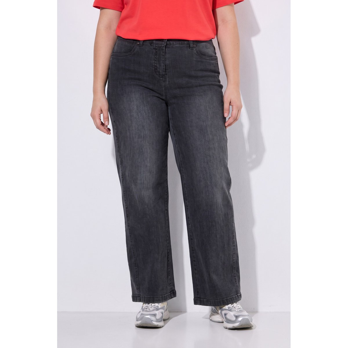 Jean Mary, coupe large jean gris foncé, ULLA POPKEN