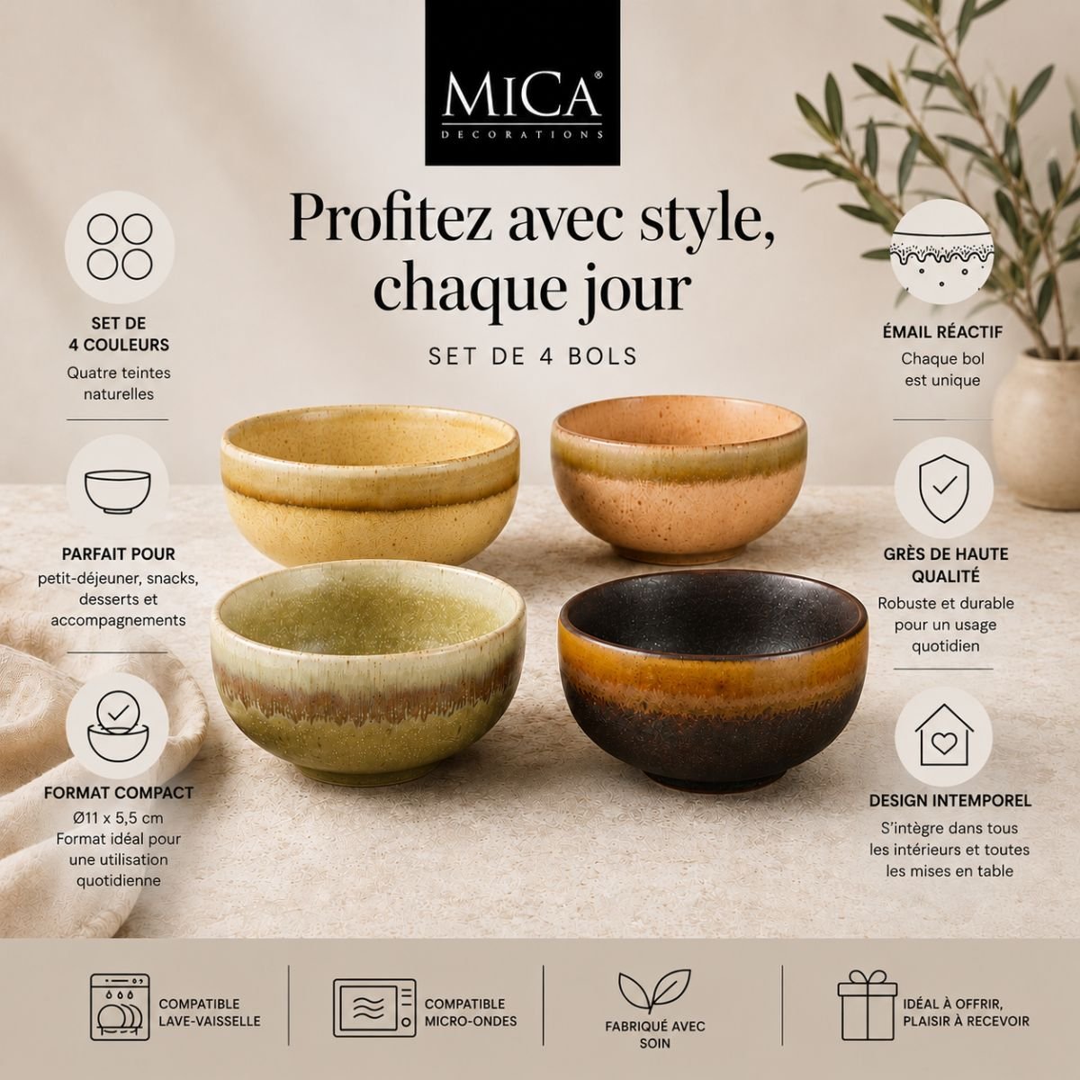 Petits bols BRINO rose, MICA DECORATIONS