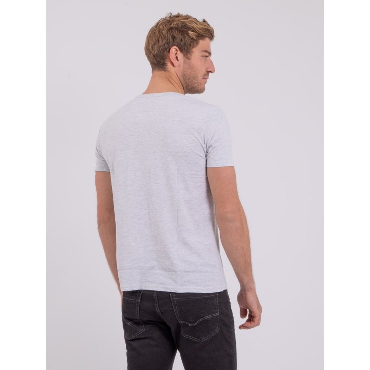 T-shirt Manches Courtes Col Rond Pur Coton Nuplaton gris, RITCHIE