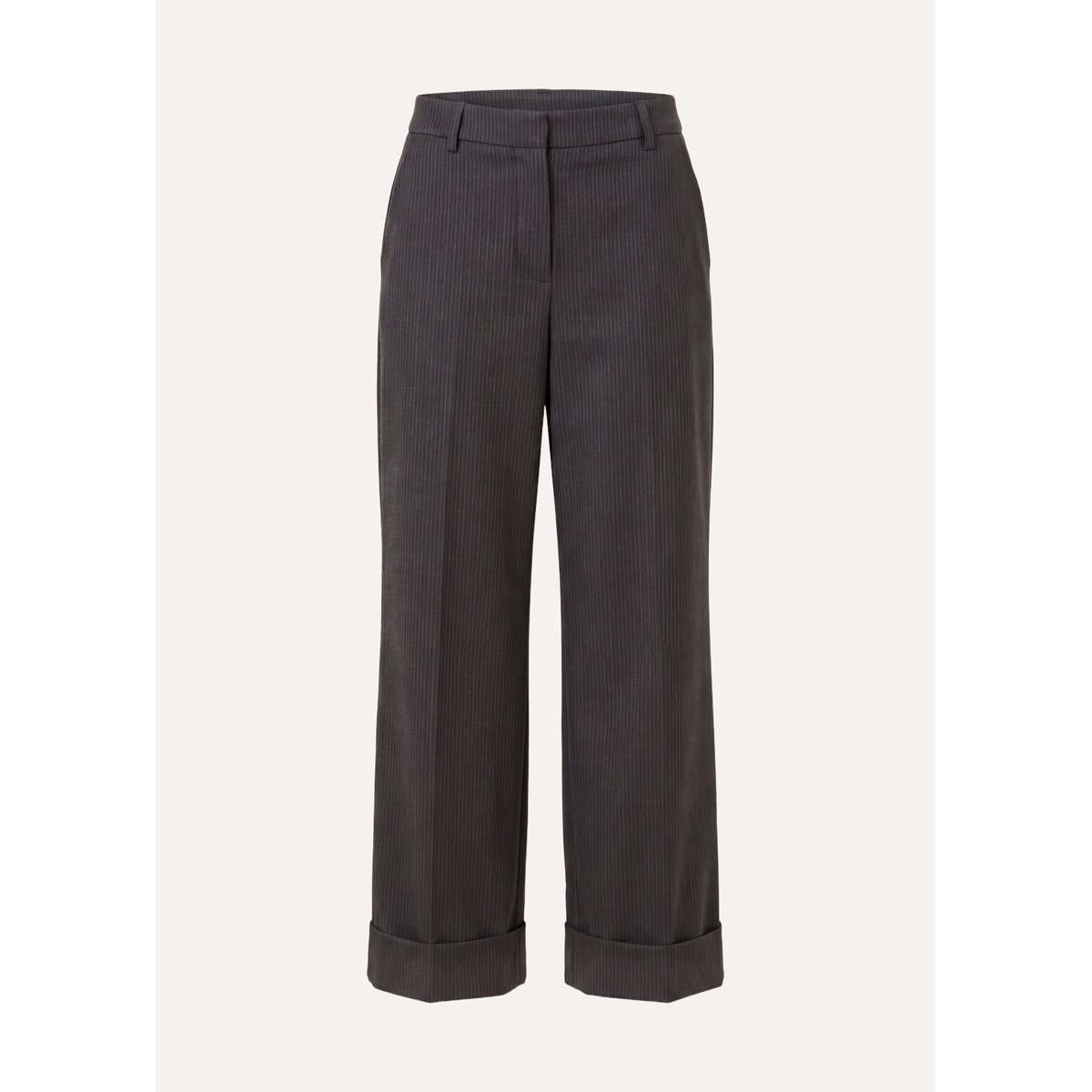 Pantalon droit rayé anthracite, LA FEE MARABOUTEE