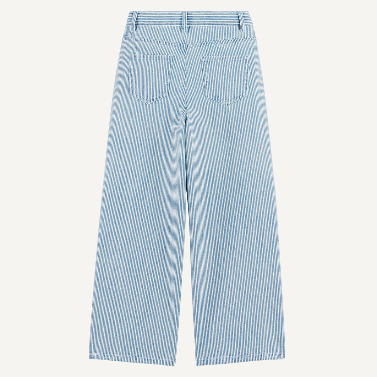 Gestreepte wijde broek gestreept blauw/wit , LA REDOUTE COLLECTIONS