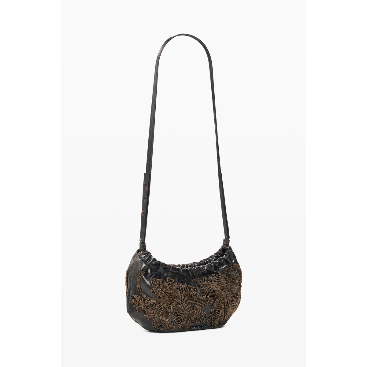 Petit sac brodé marron, DESIGUAL