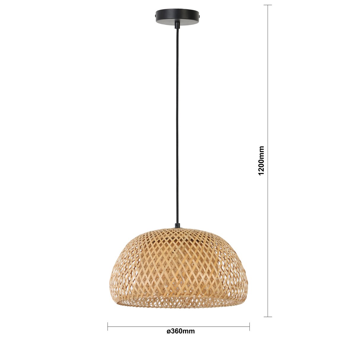 Lampe Suspendue Bambou TIMEO brun, LIGHT & LIVING