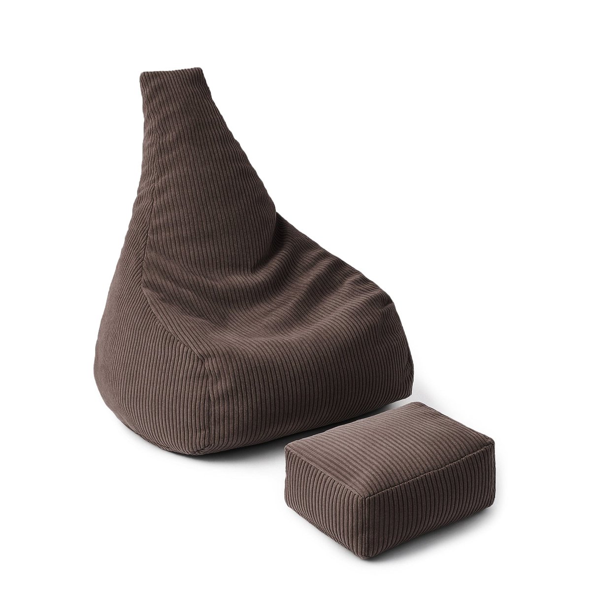 Pouf poire design velours côtelé AESTHETIC marron, MEOW BABY