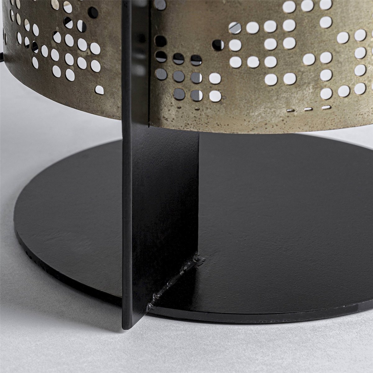 Lampadaire acier collection S.JACQUARD doré et noir, RECOLLECTION