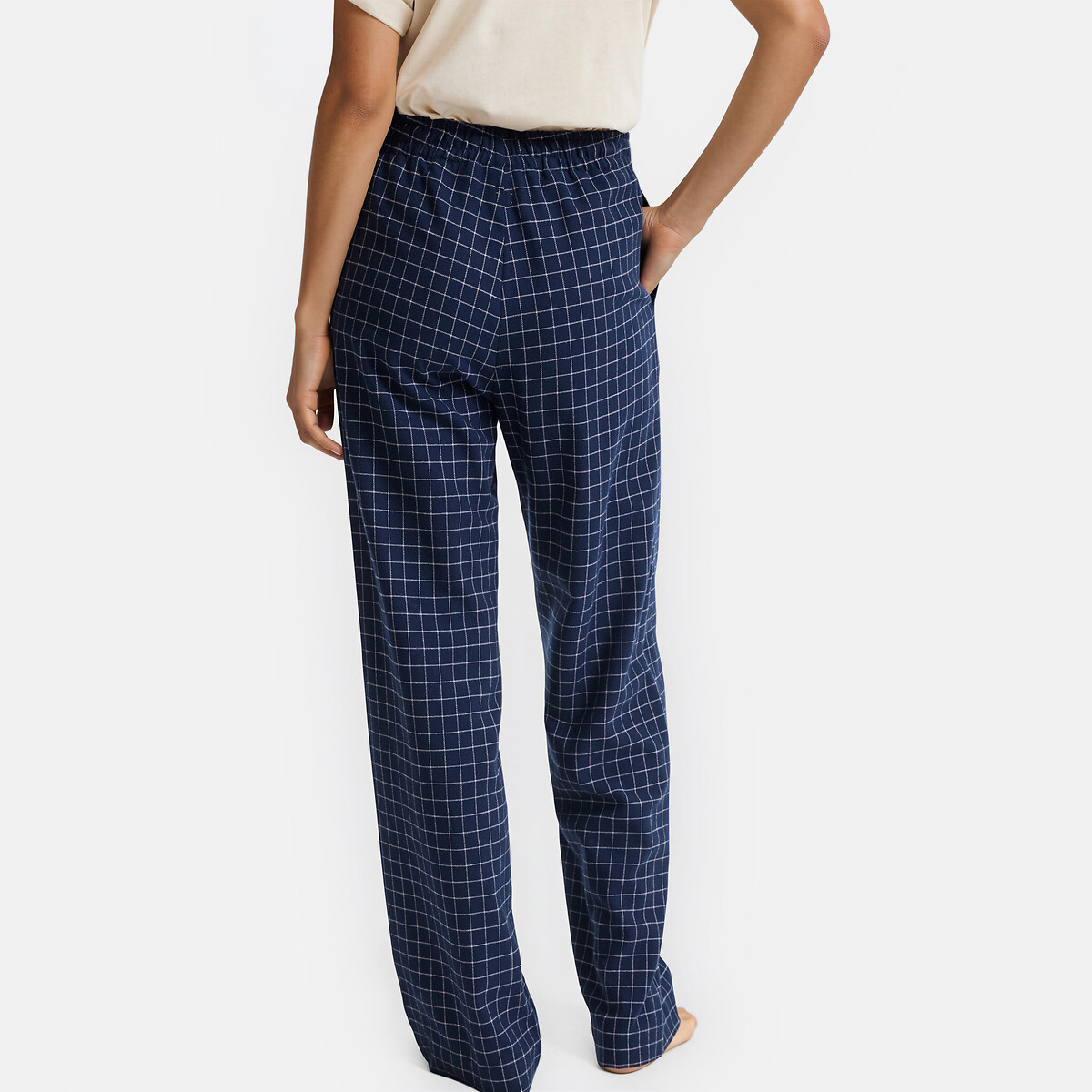 Pantalon de pyjama en flanelle à carreaux carreaux marine, LA REDOUTE COLLECTIONS