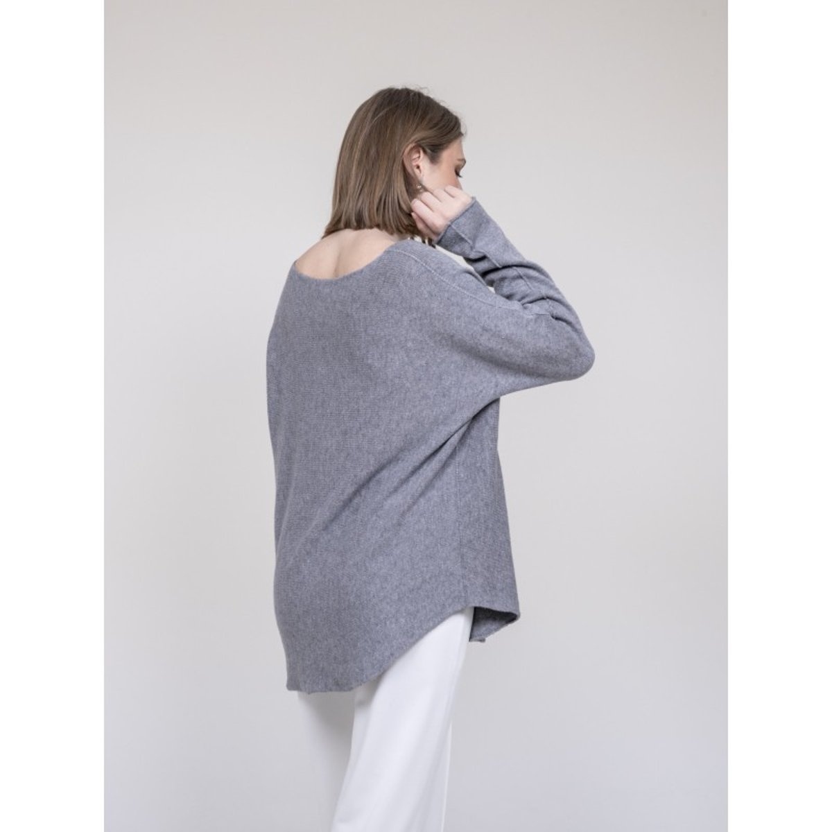 Pull Col V Kornelia gris, DONA LISA