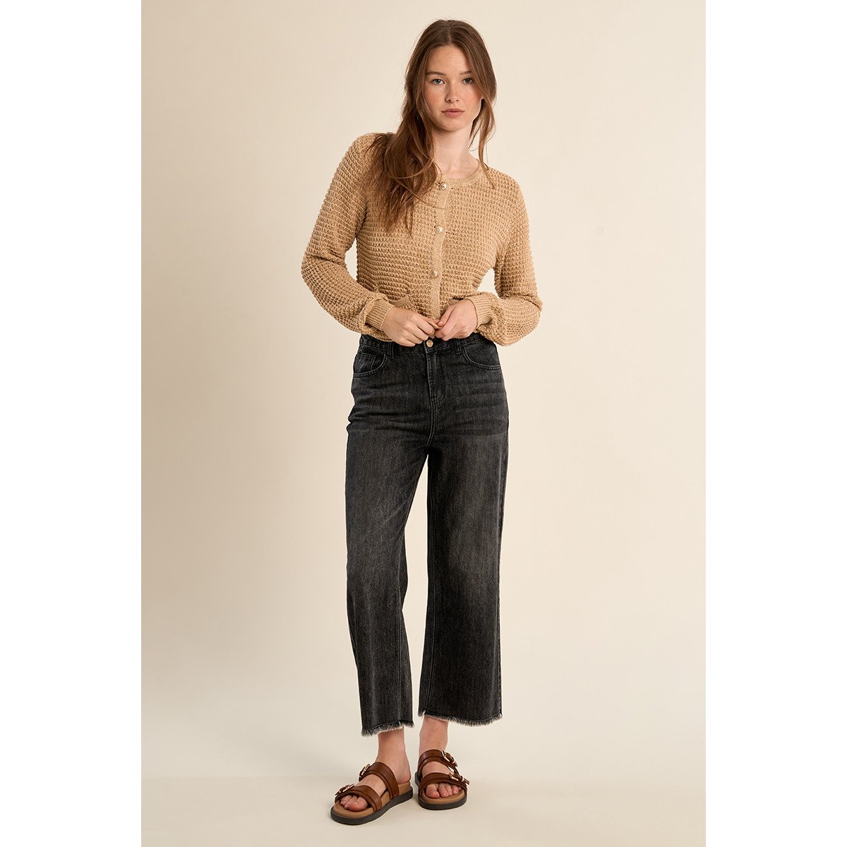 Cardigan en maille, col rond gold, MOLLY BRACKEN