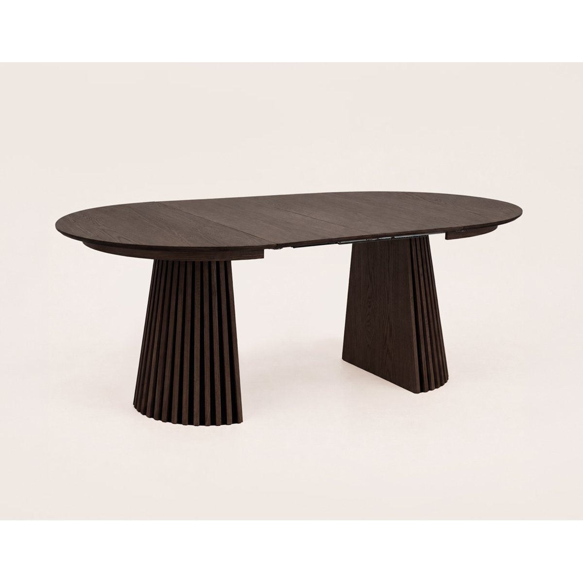 Table à manger ronde extensible bois 4-8pl, FREYA marron, BEST MOBILIER