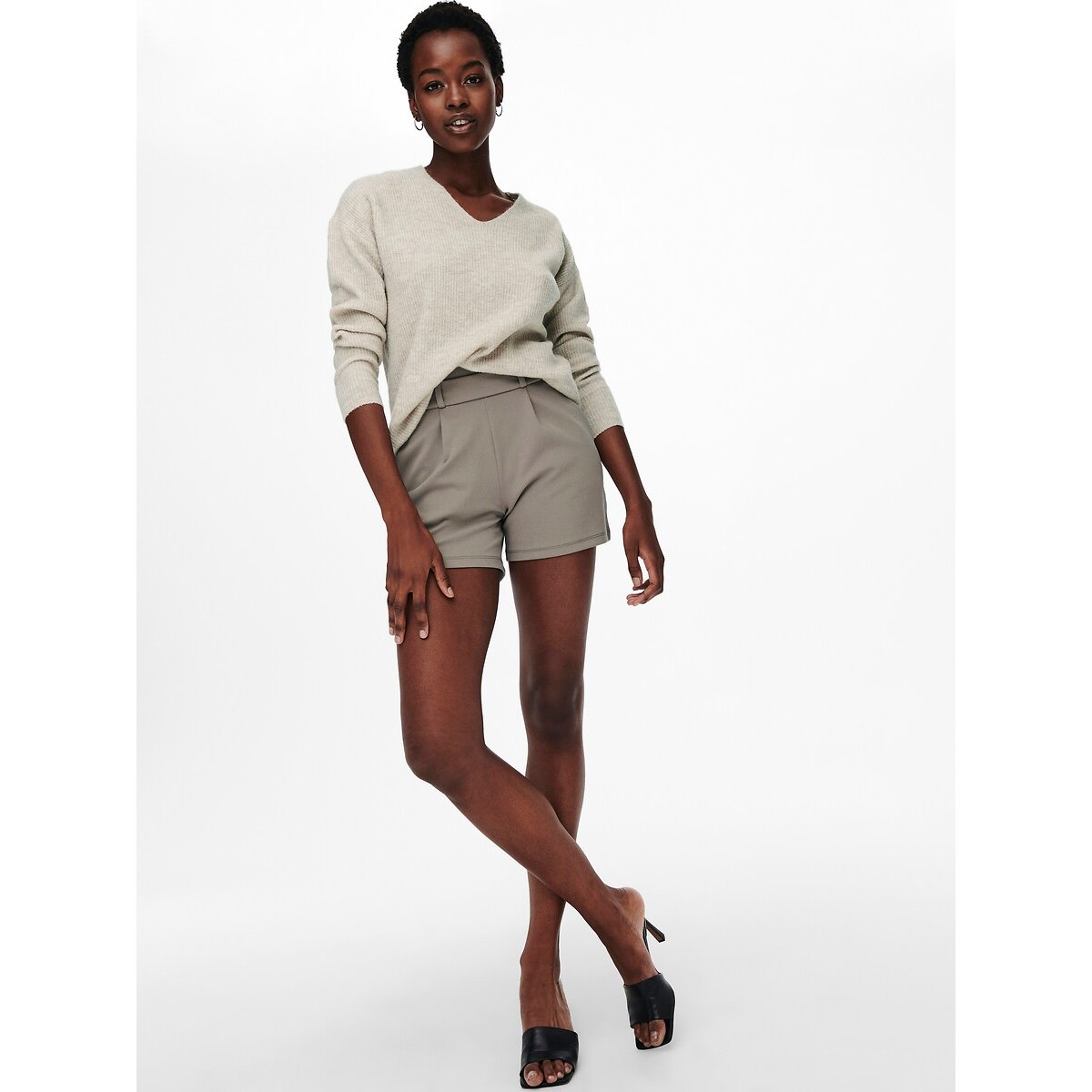 Pull maille mousseuse beige rosé, ONLY