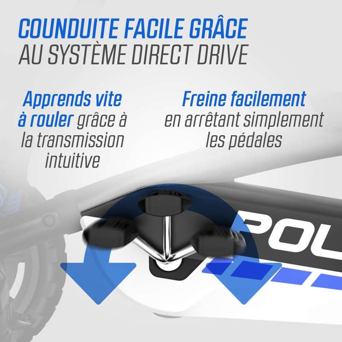 Kart à Pédales pour Enfants, 2+ Ans, Buzzy Police black, BERG TOYS