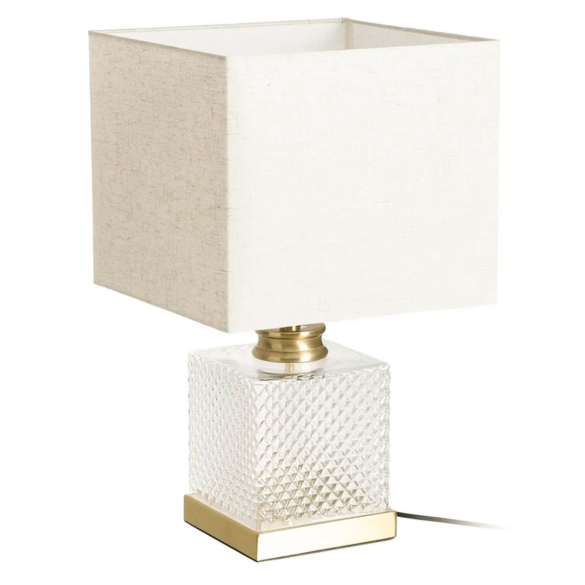 Lampe à poser métal doré et verre 28x28x47cm doré, WADIGA