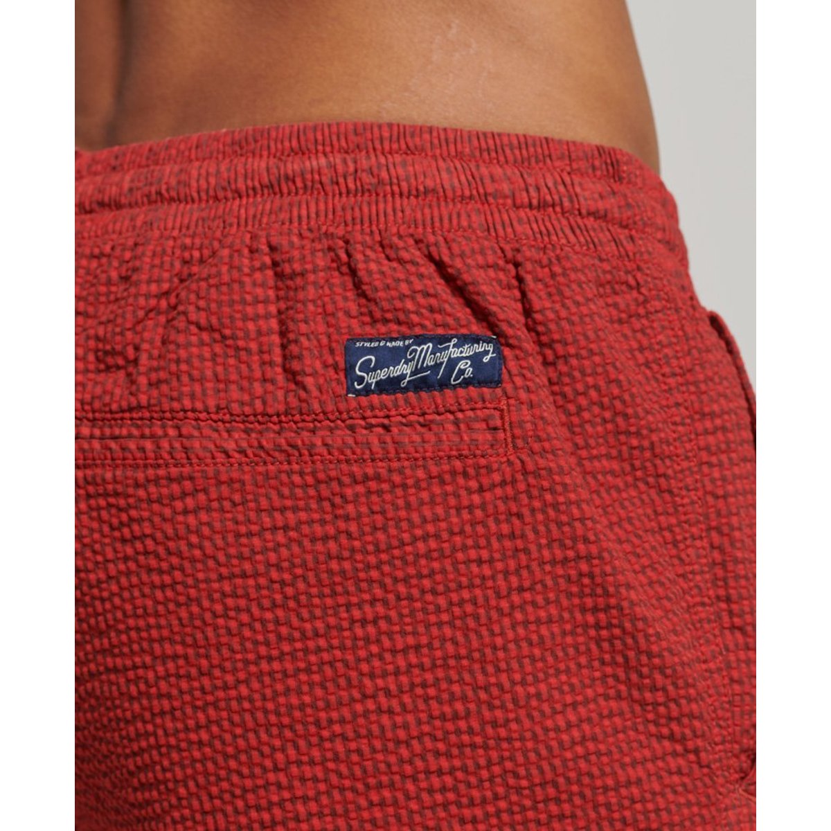 Short rayé en coton micro carreaux, SUPERDRY