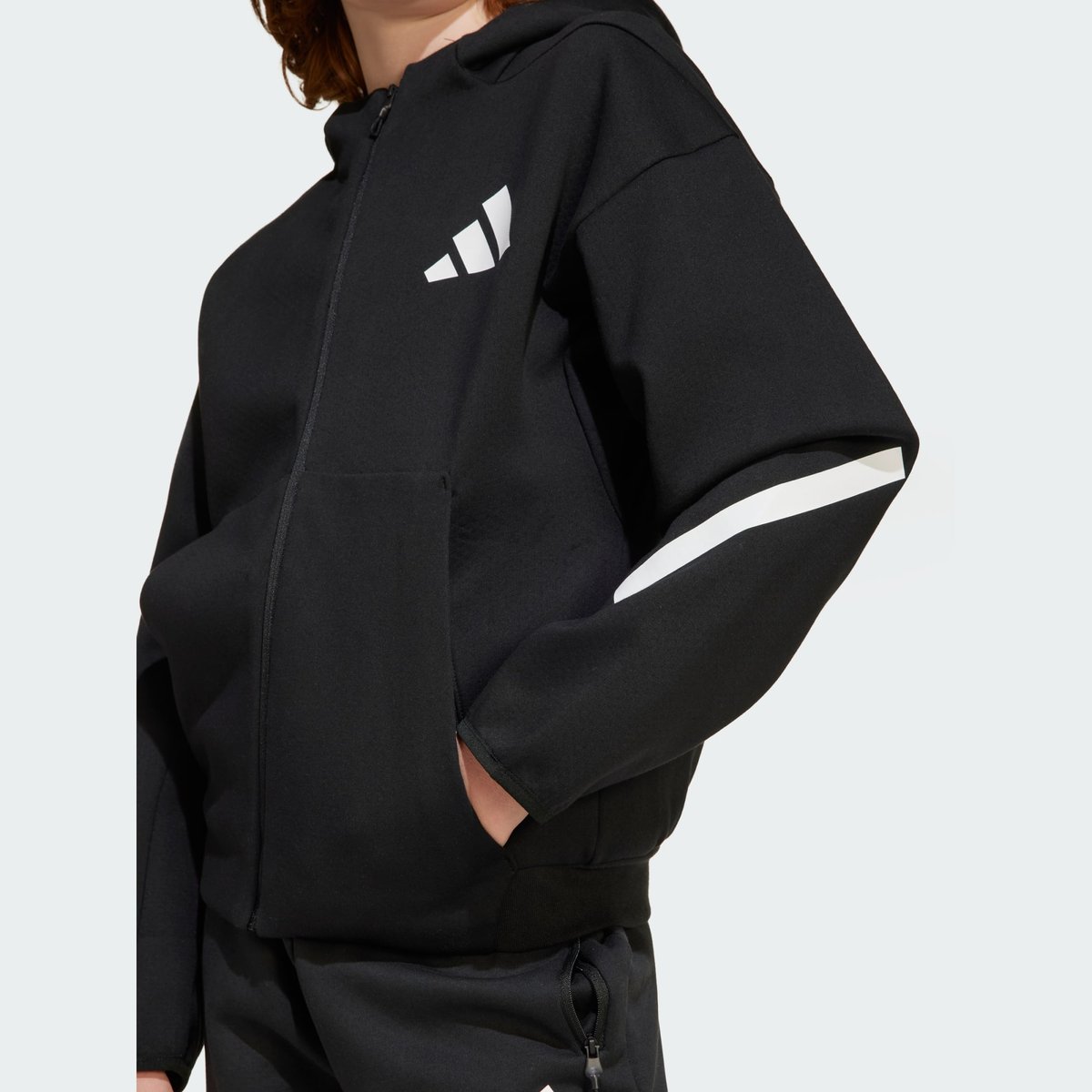 Veste De Survêtement À Capuche Entièrement Zippée Adidas Z.n.e. Veste De Survêtement À Capuche Entièrement Zippée Adidas Z.n.e. black / white, ADIDAS SPORTSWEAR