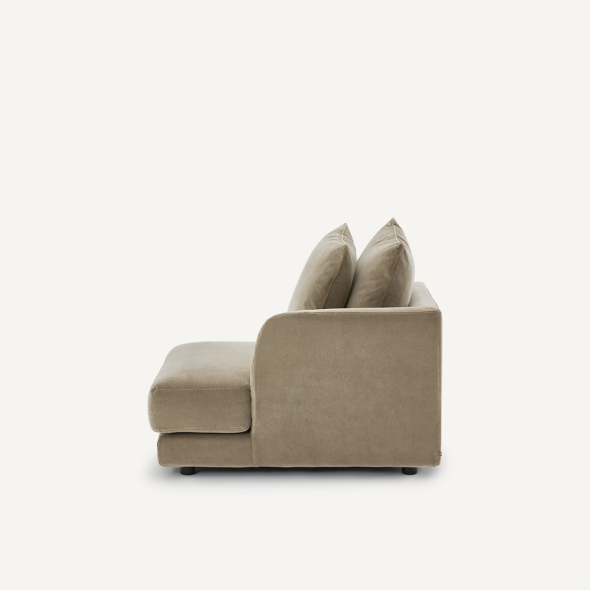 Rechtes Einzelsofa, modular, aus stonewashed-Samt, TIBERIO shiitakegrau, AM.PM
