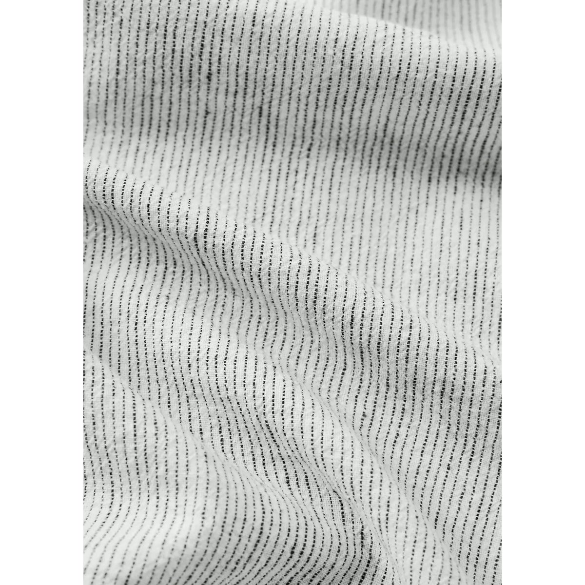 Housse de couette coton lin à rayures fines Lit 135/140 cm gris, MANGO HOME
