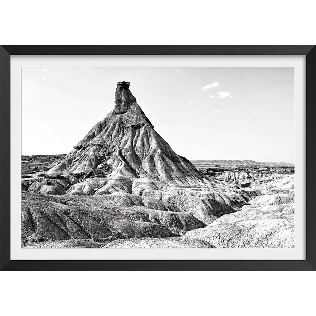 Affiche  piton de los bardenas affiche + cadre en bois - noir, HEXOA