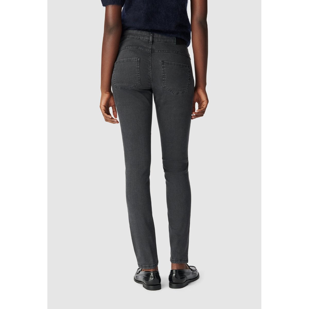 Jean slim taille haute clous NINA anthracite, IKKS