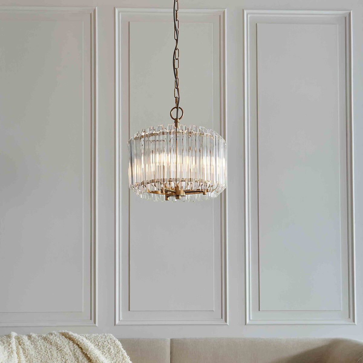 Valencia 3-Light Glass Pendant Light brass, ÉDITÉ