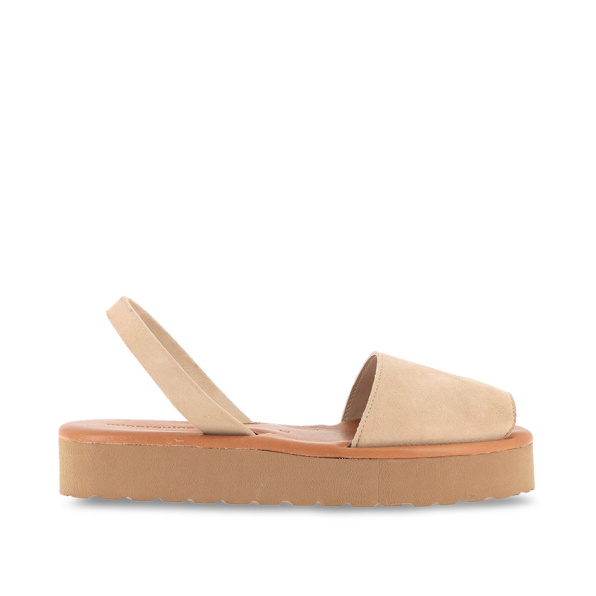 Sandales en cuir à plateforme AVARCA PLATJA beige, MINORQUINES