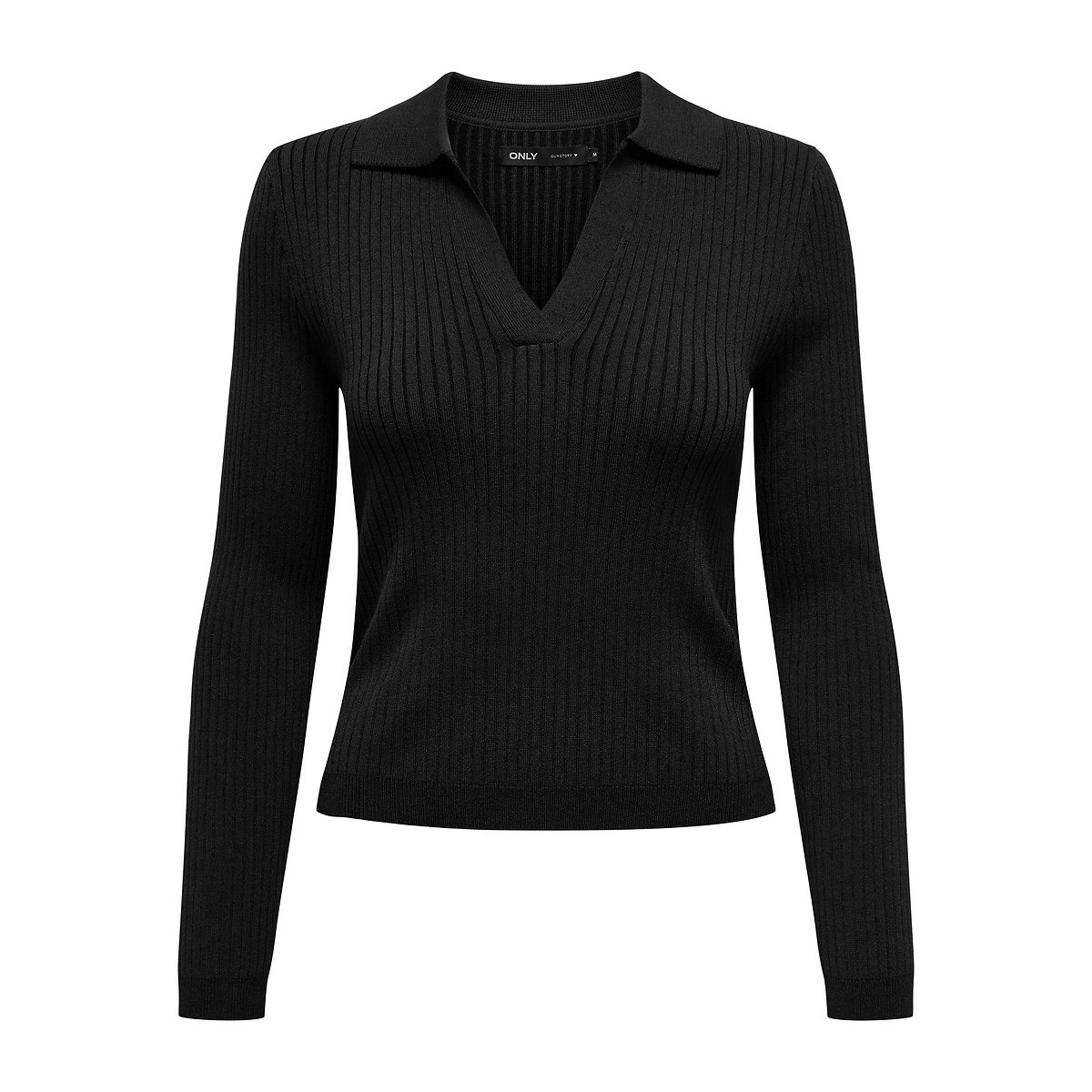 Pull aderente, collo a polo nero , ONLY
