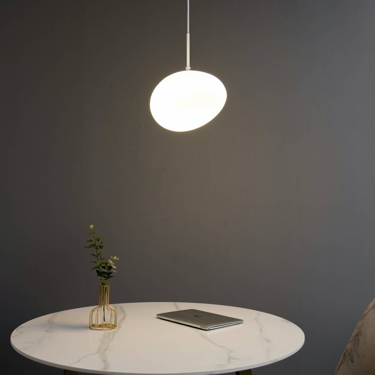 Suspension en verre au design sobre - VEGLIA blanc, KOSILUM
