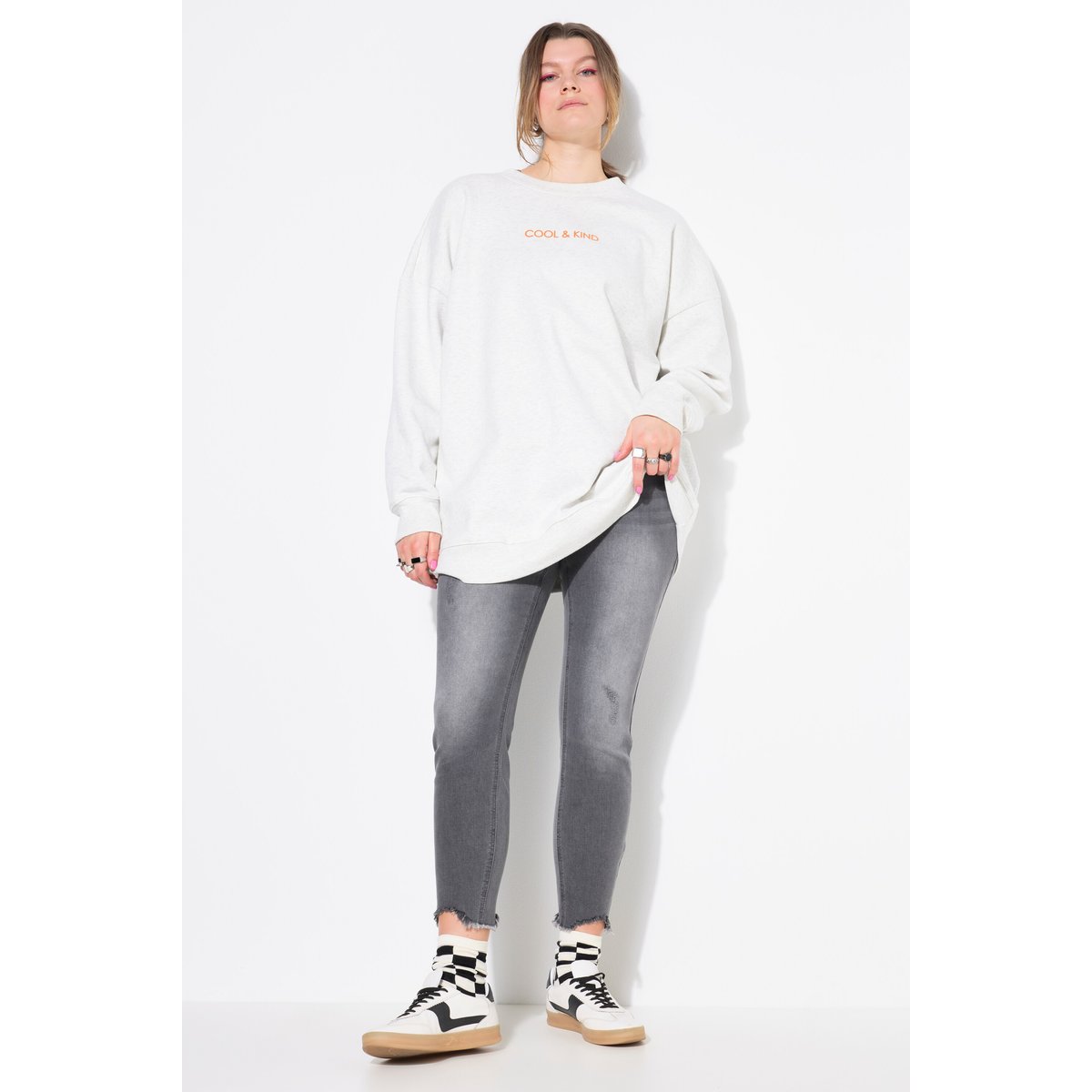 Sweat, coupe oversize chiné naturel, STUDIO UNTOLD