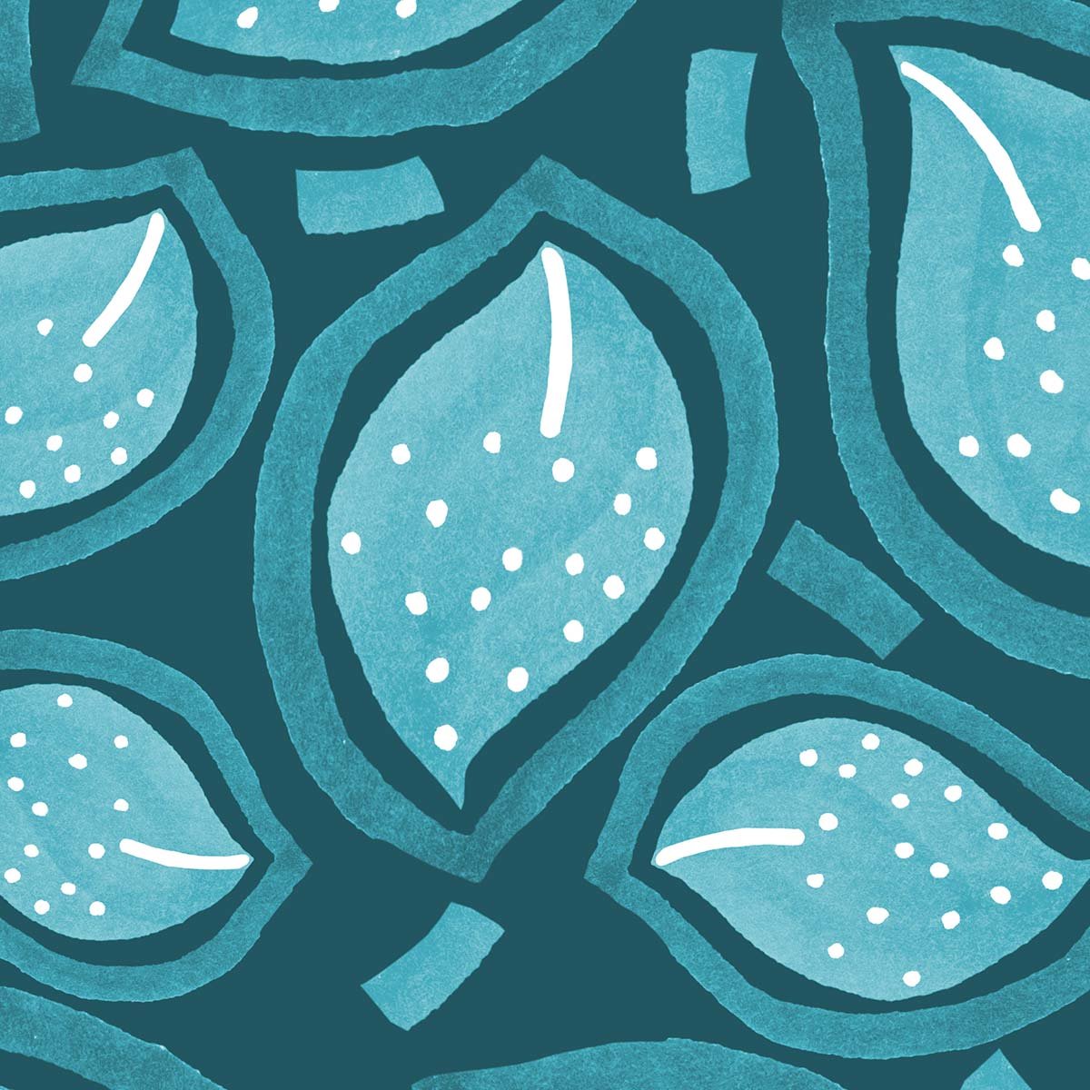 Papier peint turquoise éparse intissé, HEXOA