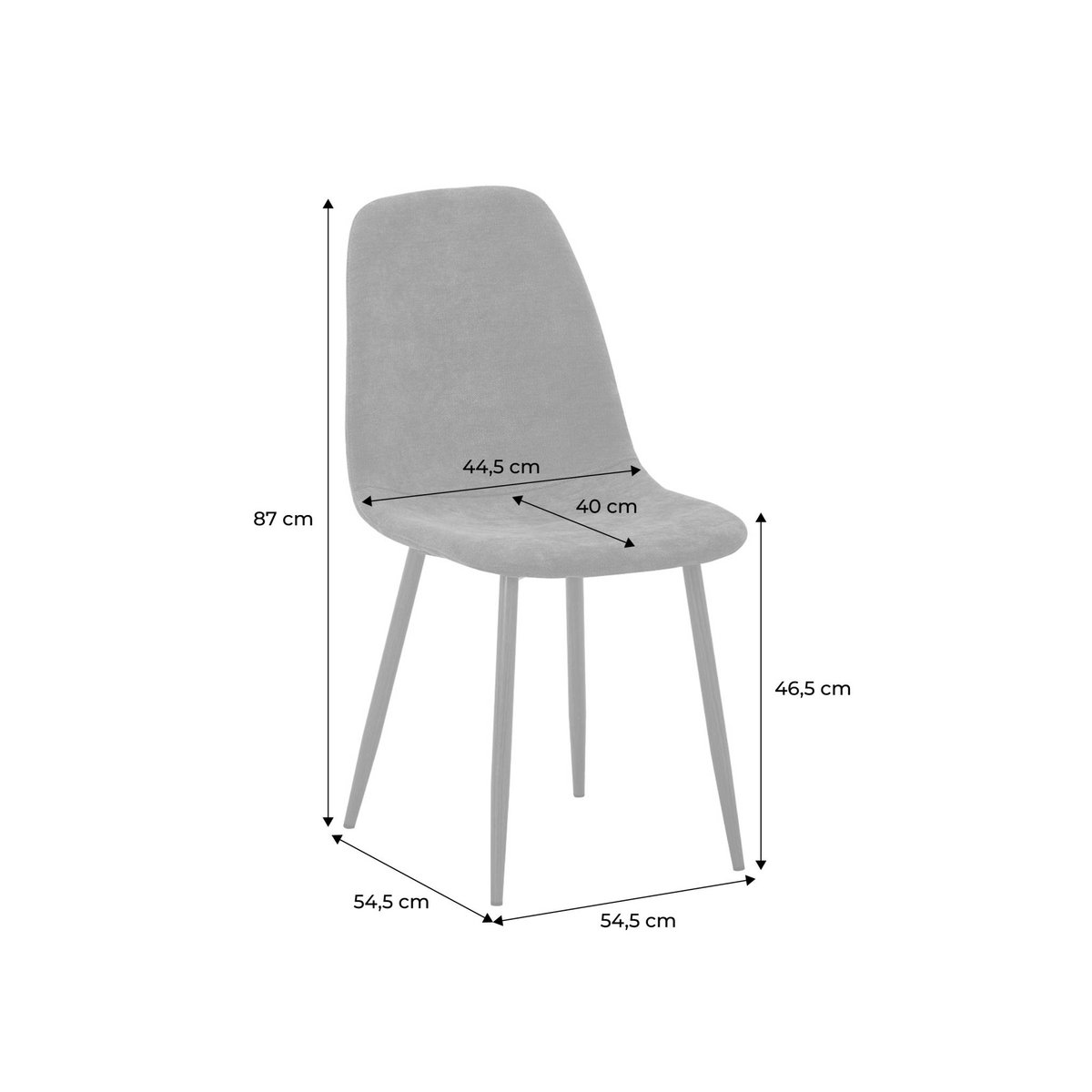 Chaise décor bois teinte noyer et tissu (lot de 2) VERA rouge, SWEEEK