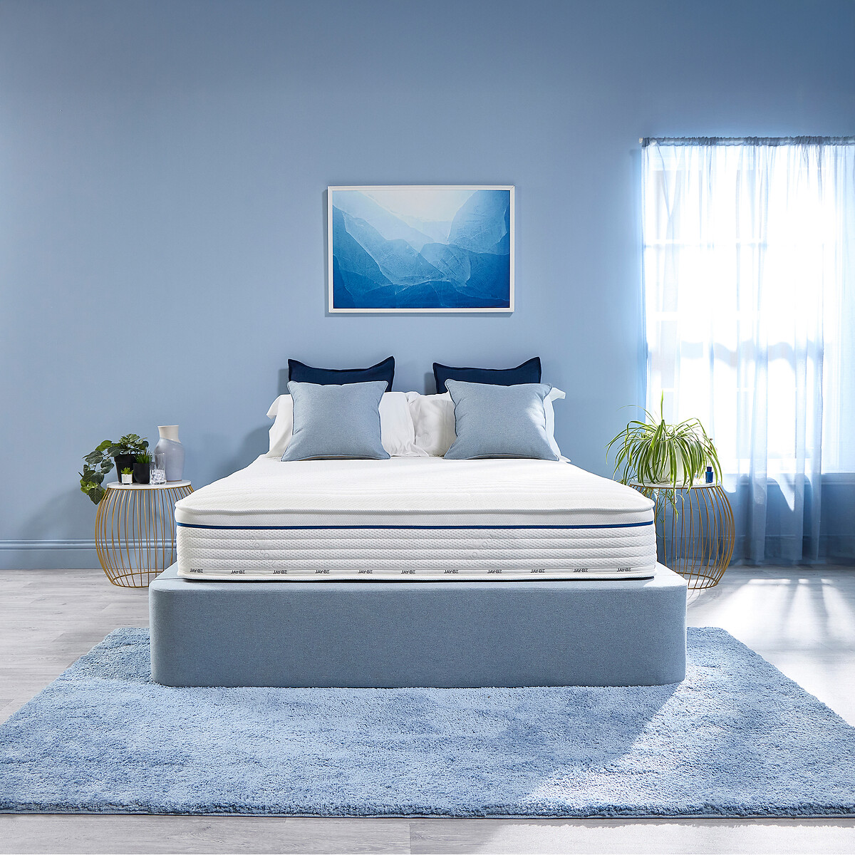Jay-Be® Bio Cool Hybrid 2000 e-Pocket Eco-Friendly Mattress white/blue, JAY-BE