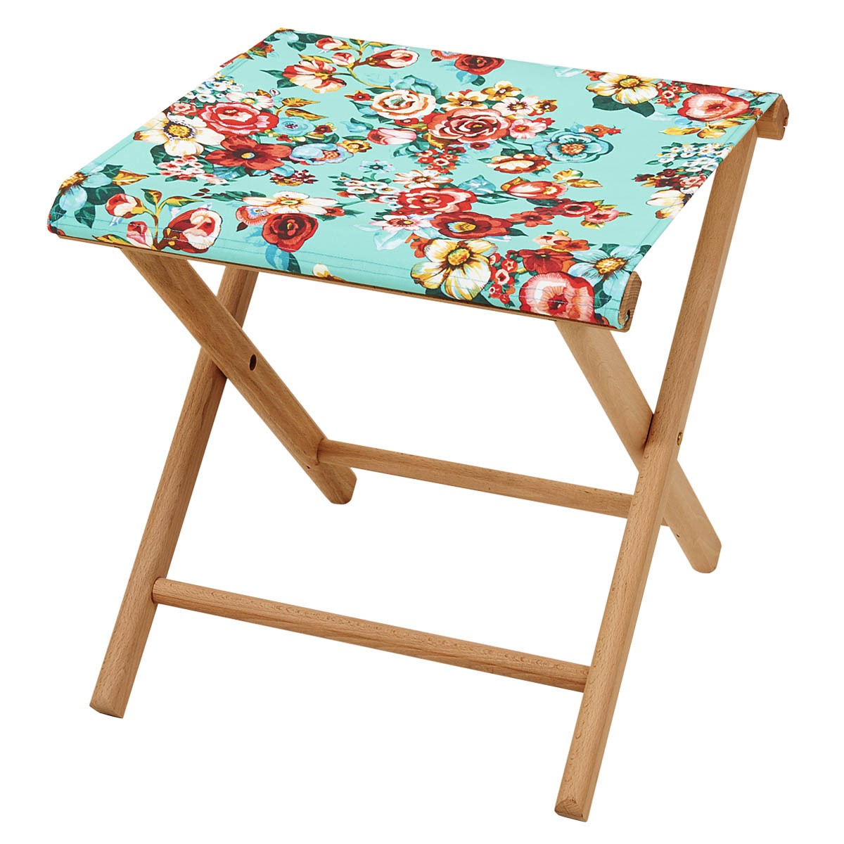 Pliant pêcheur en eucalyptus et toile outdoor, SAKURI turquoise, VENT DE BOHÈME