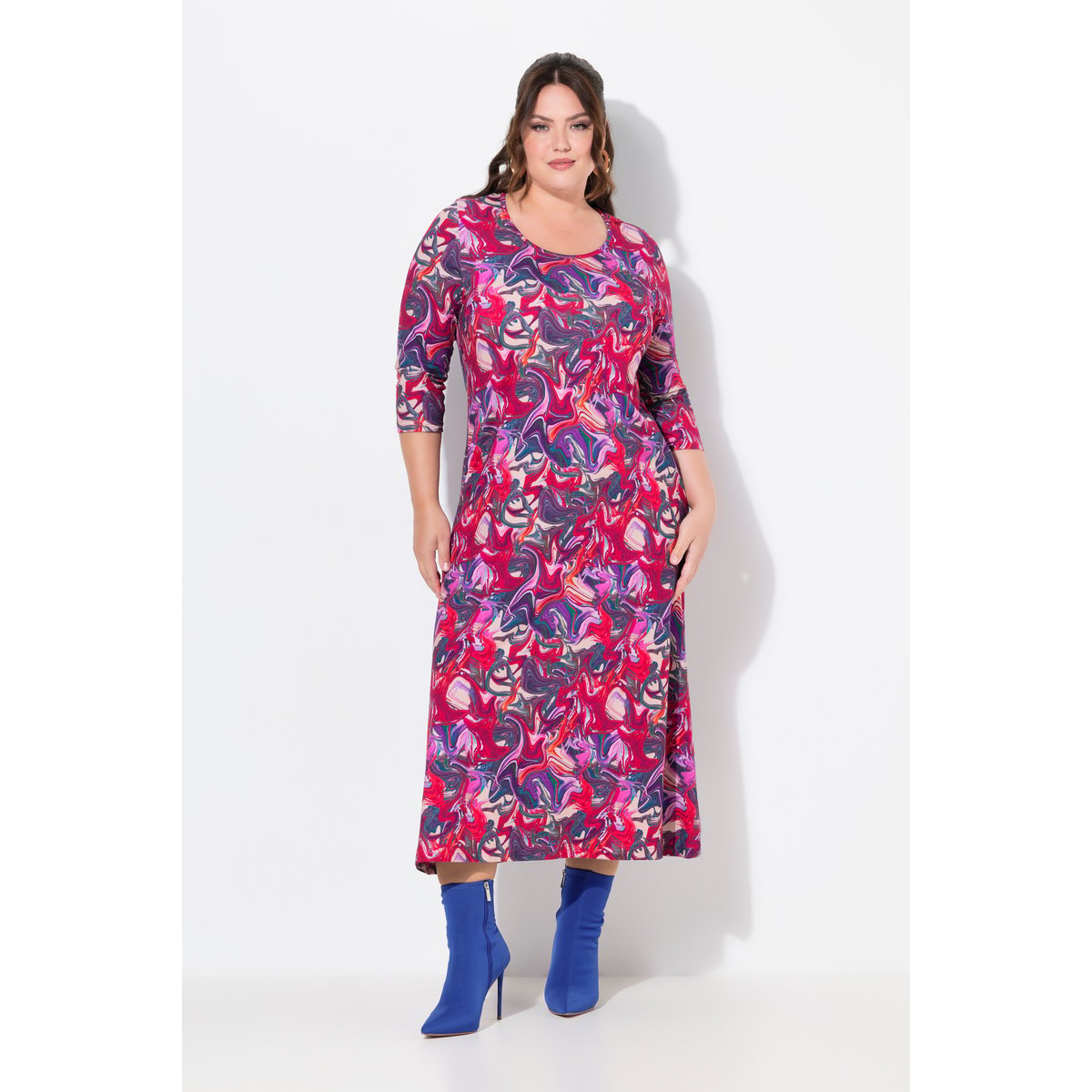 Robe en jersey, poches noir, ULLA POPKEN