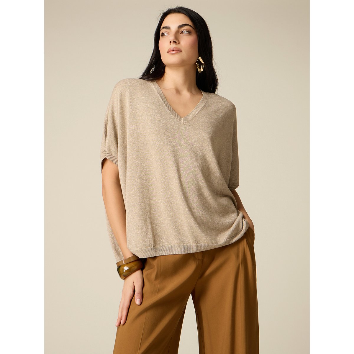 Pull kimono beige, OLTRE