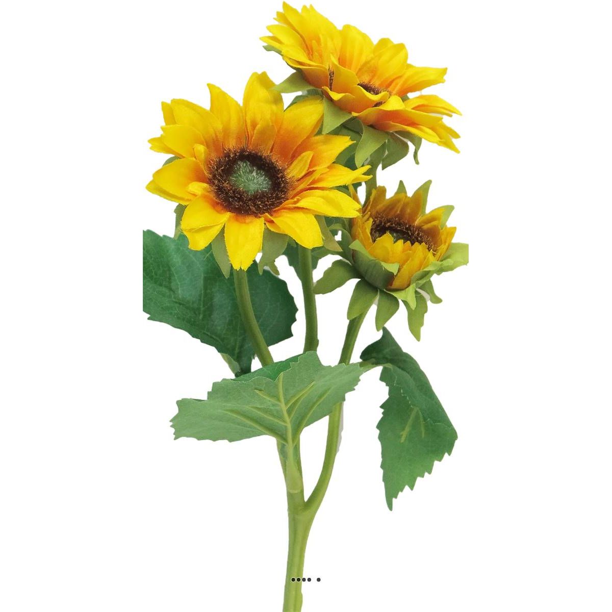 Tournesol artificiel en branche, 3 fleurs v002238, ARTIFICIELLES