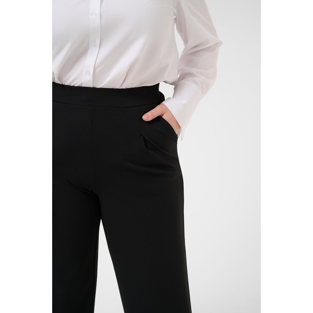 Pantalon casual noir, KAFFE CURVE