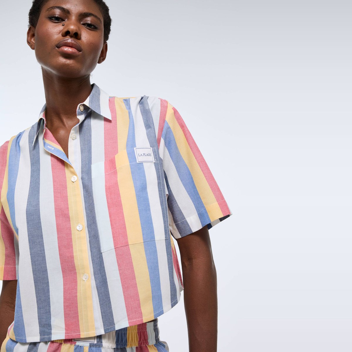 Ensemble chemise et short à rayures en coton BIO GOTS riviera, MONOPRIX