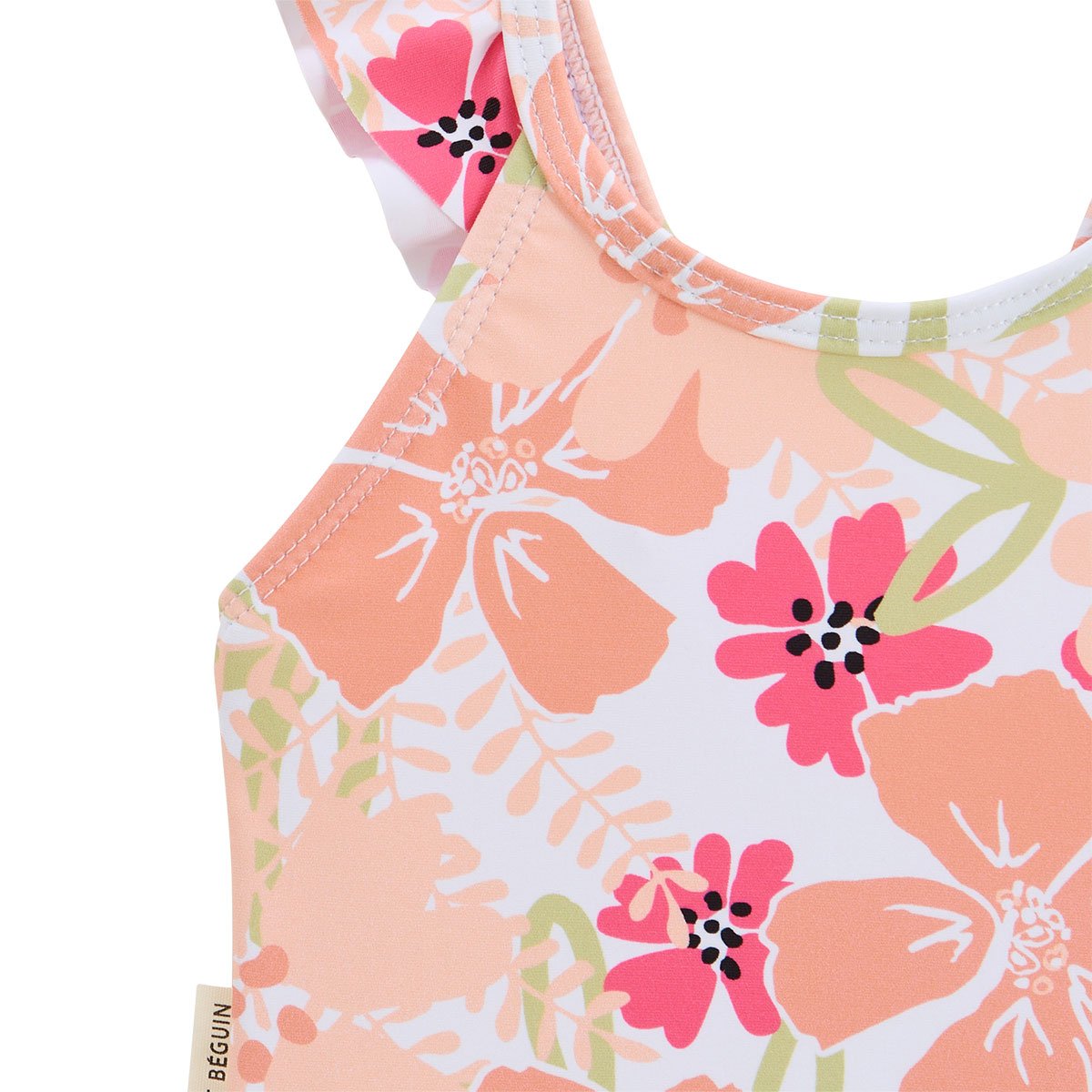 Maillot de bain 1 pièce enfant Rosara peche, PETIT BEGUIN
