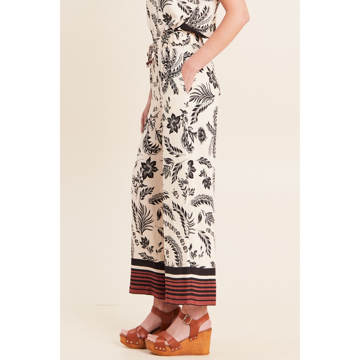 Pantalon large taille haute noir, BREAL