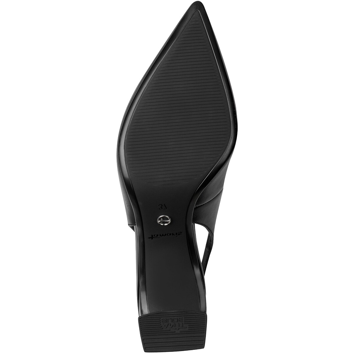 Escarpins pointus slingback en cuir noir, TAMARIS
