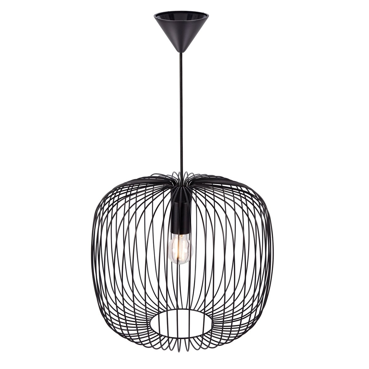 Suspension conception minimaliste et industrielle en métal, BERONI noir, NORDLUX