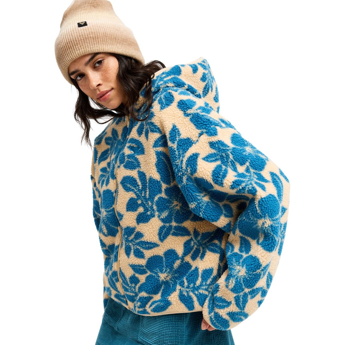 Polaire zippée en sherpa SILVERSKY. beige peeble polar mo, ROXY