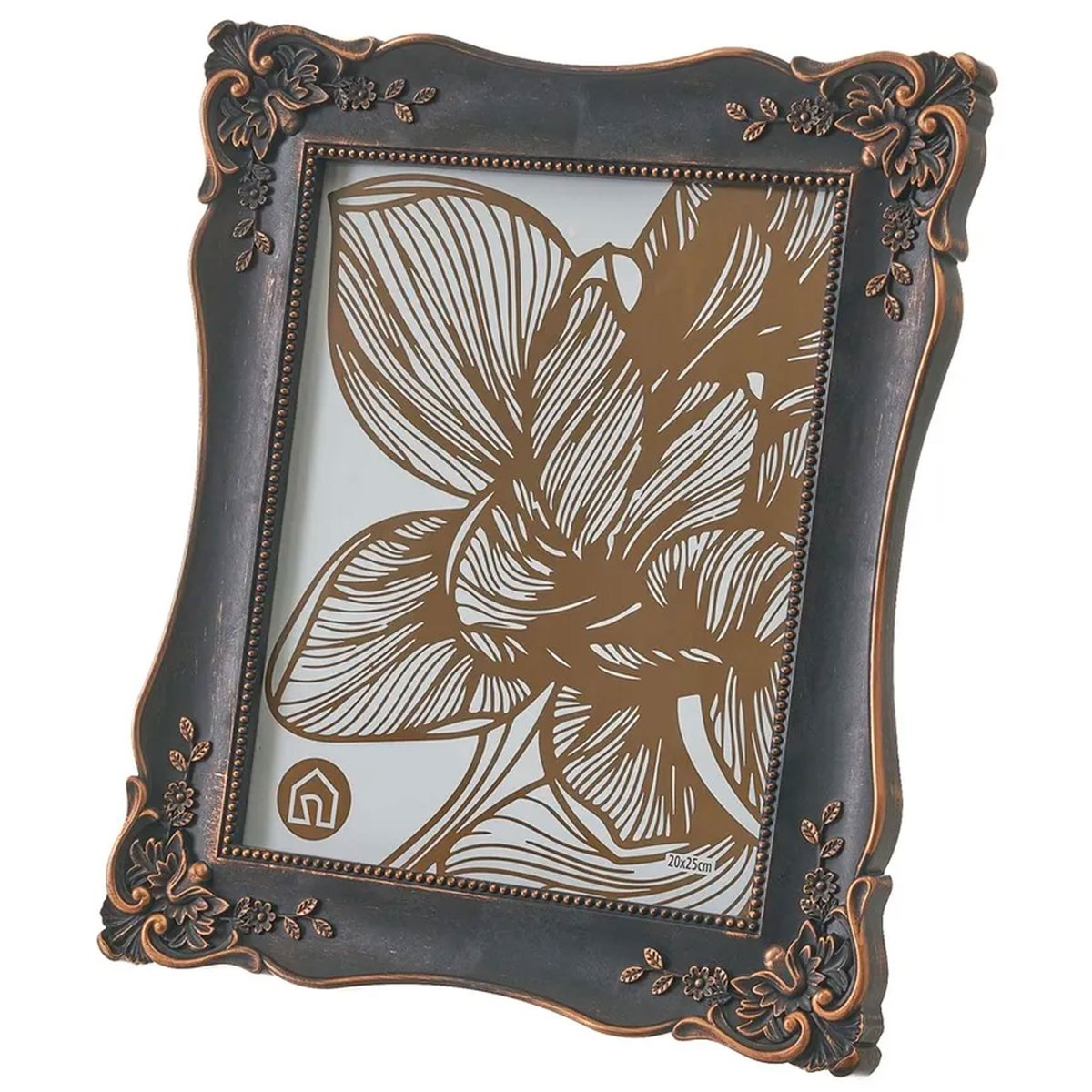 Cadre photo classique en polypropylène noir et bronze 20x25cm noir, WADIGA