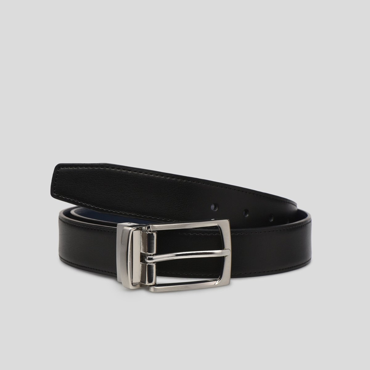 Ceinture En Cuir Reversible marine, MONOPRIX