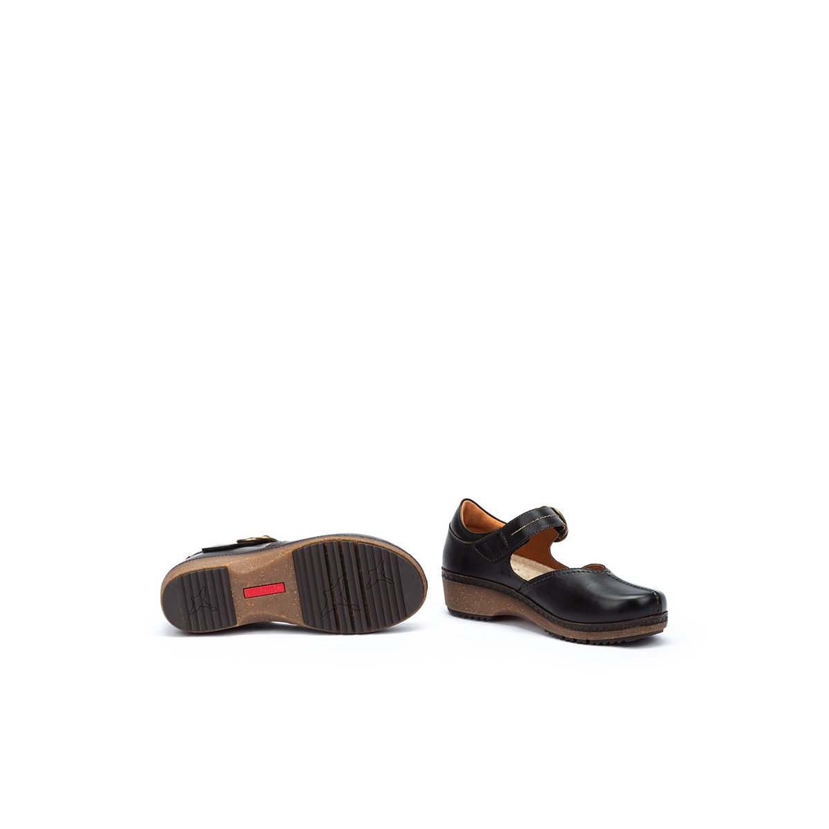 Chaussures plates cuir Granada black, PIKOLINOS