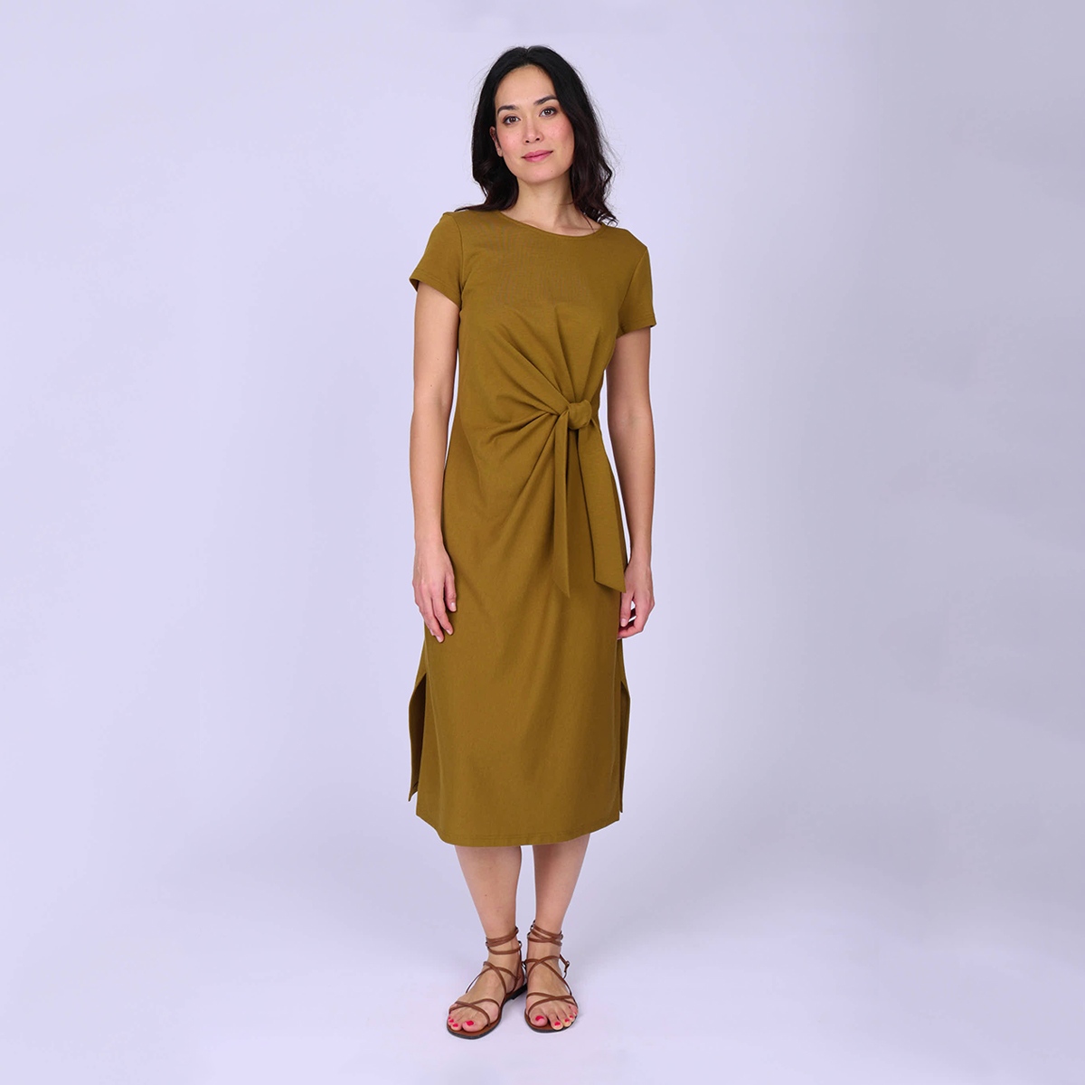Robe t-shirt camel, MISE AU GREEN