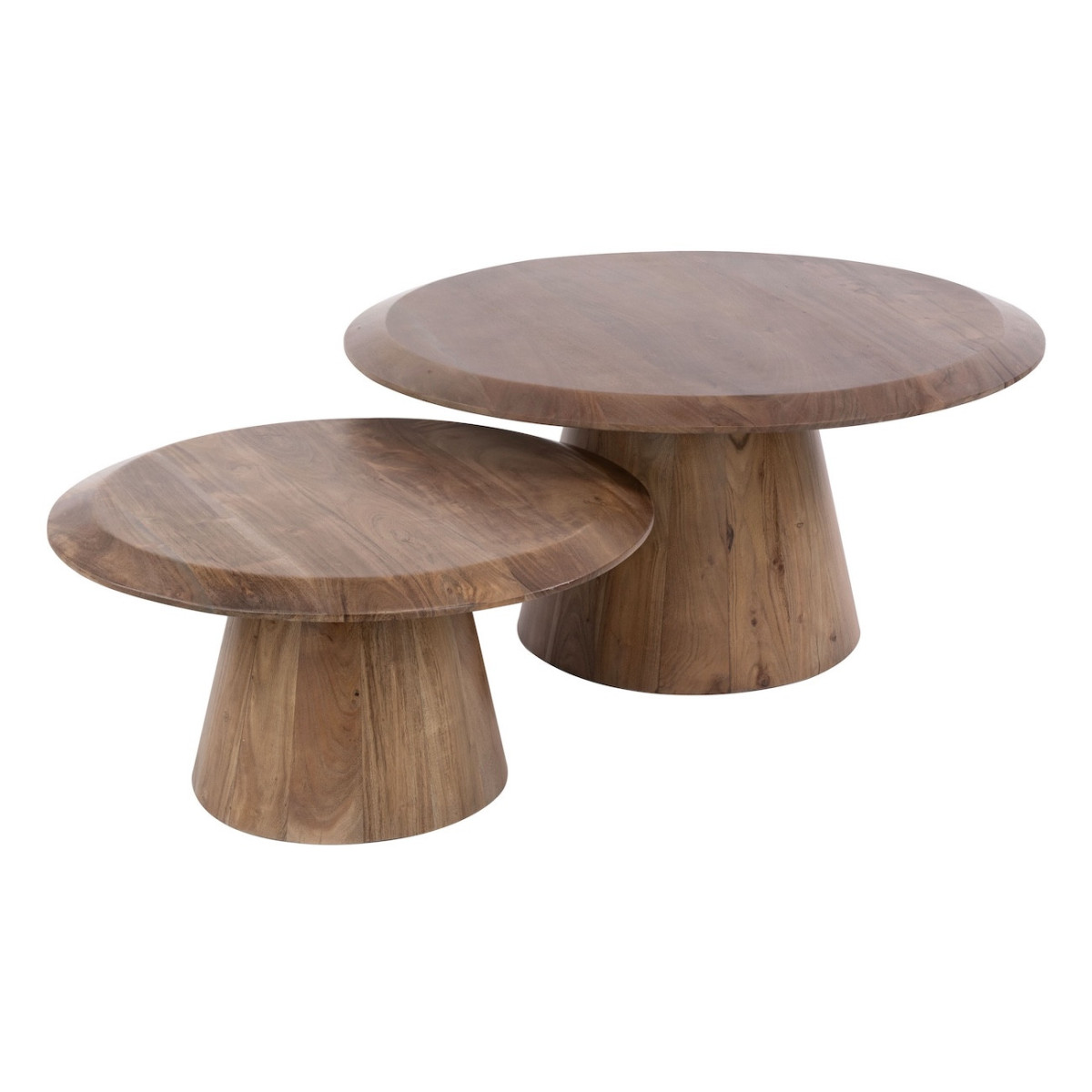 Tables basses gigognes en acacia massif - SOREN marron, MATHI DESIGN
