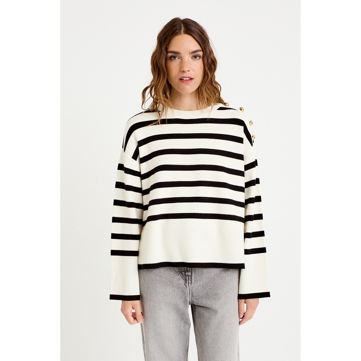 Pull ample manches longues ecru, CACHE CACHE