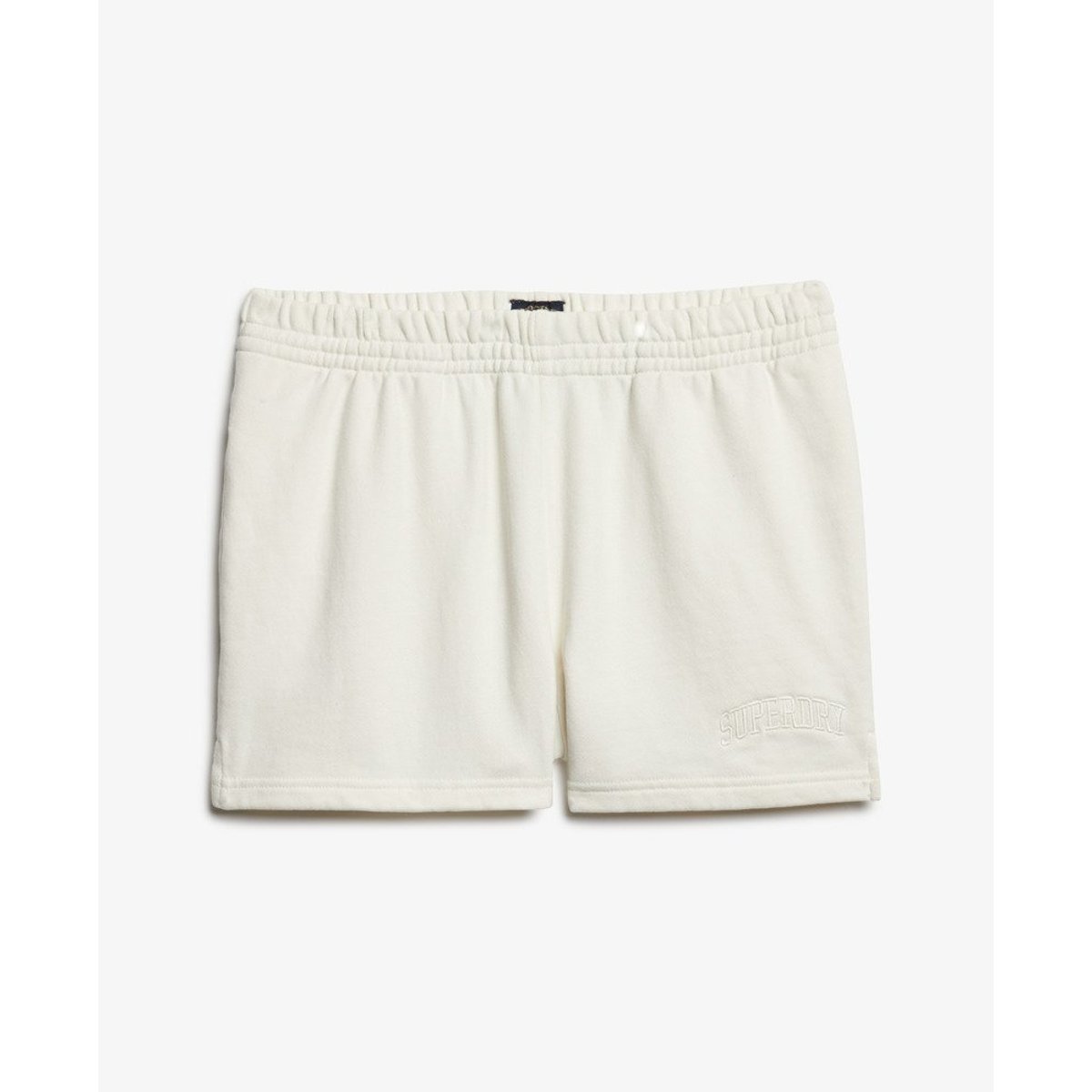 Short brodé ton sur ton Athletic Essentials blanc cassé os du désert, SUPERDRY