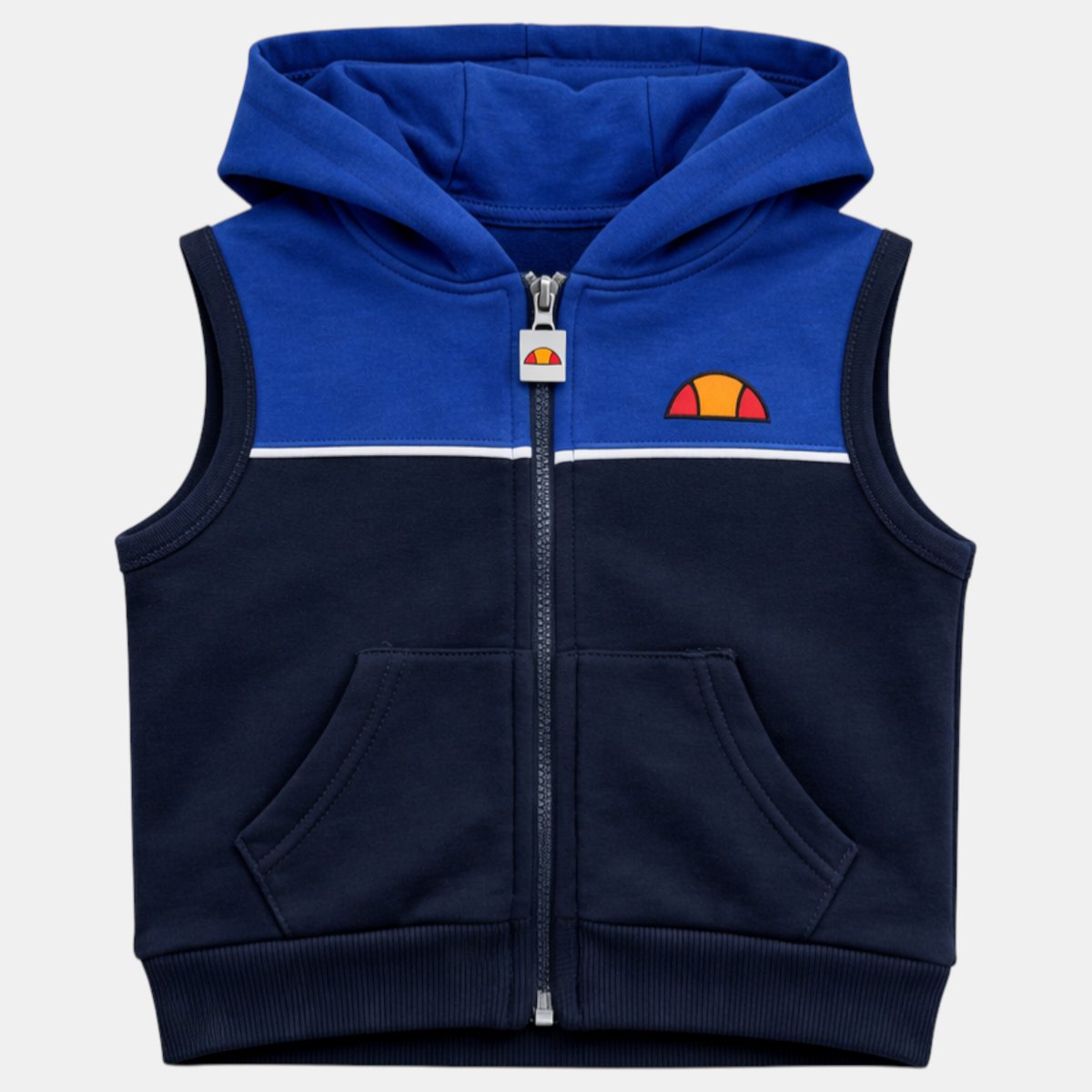 Ensemble 3 pièces doudoune sans manches, t-shirt et pantalon de jogging SQUAD bleu marine, ELLESSE