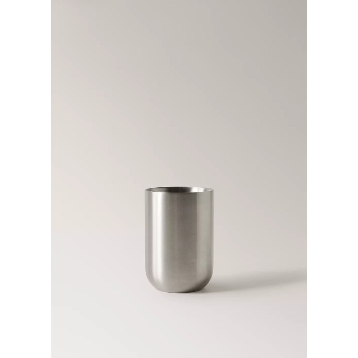 Gobelet porte-brosse à dents en acier inoxydable argent, MANGO HOME